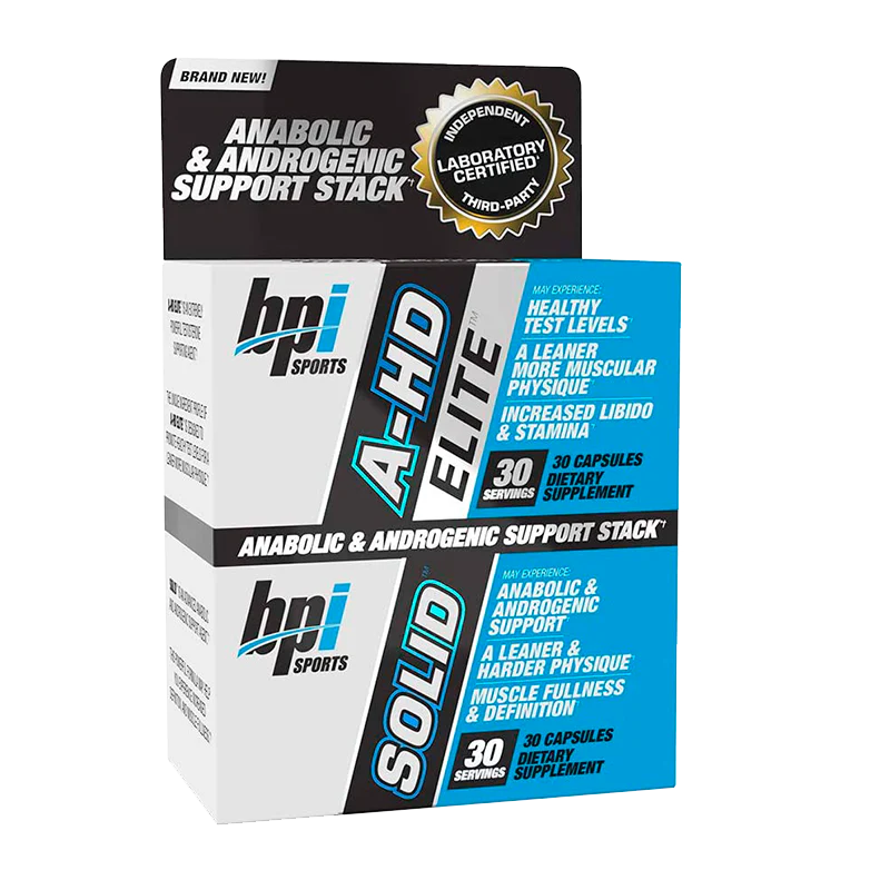 BPI - A-HD ELITE / SOLID Anabolic & Androgenic Support Stack USA - 60 caps / 30 servicios