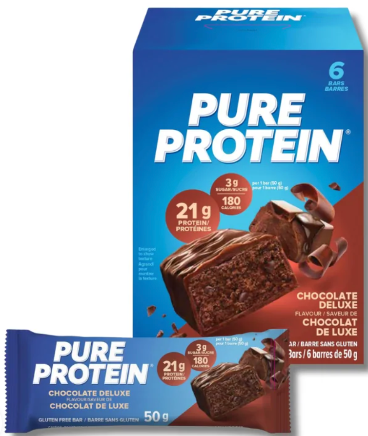 Barras de Proteína PURE PROTEIN 20 grs GLUTEN FREE  – 6 unidades / 50 grs