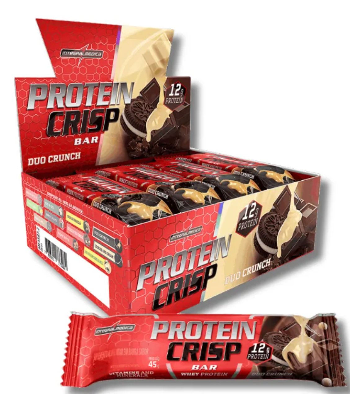 CRISP BAR 14 GRS PROTEIN INTEGRALMEDICA - 12 UNIDADES / 45 GRS