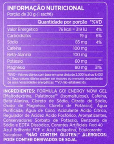 GEL GO! ENERGY NOW! - 10 SACHETS / 30 GRS