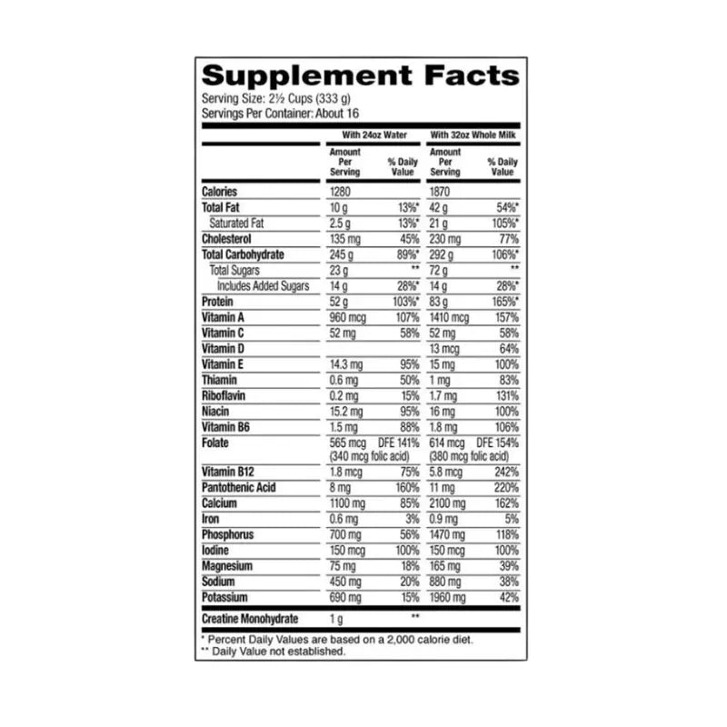 Super MASS GAINER - 12 lbs / 16 servicios