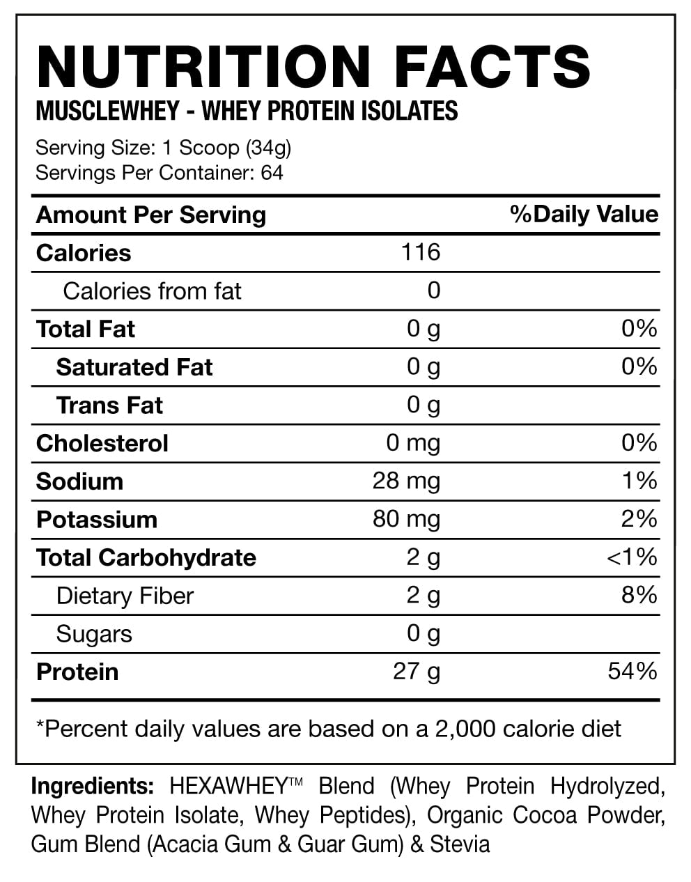 Muscle Whey ISOLATE - 4.8 lbs / 64 servicios