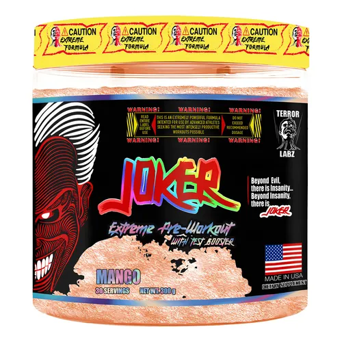 JOKER EXTREME Pre-Workout with TEST BOOSTER USA - 300 grs / 30 servicios