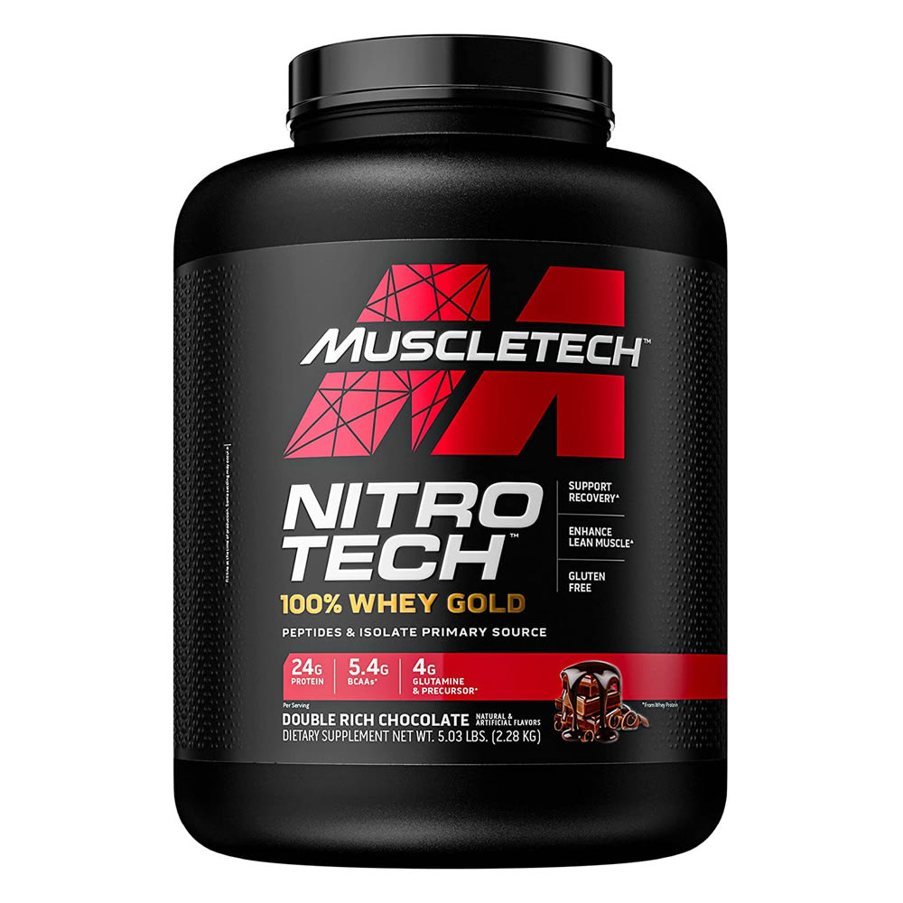 NitroTech 100% WHEY GOLD MUSCLETECH- 5 lbs / 69 servicios + 100% Creatina PLATINUM Monohydrate MUSCLETECH - 400 grs