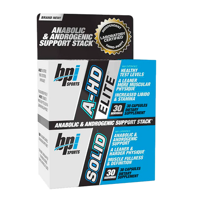 BPI - A-HD ELITE / SOLID Anabolic & Androgenic Support Stack USA - 60 caps / 30 servicios