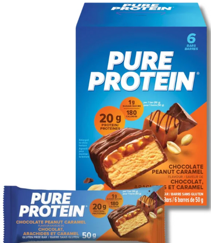 Barras de Proteína PURE PROTEIN 20 grs GLUTEN FREE  – 6 unidades / 50 grs