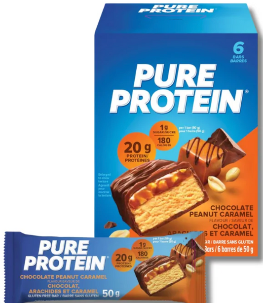 Barras de Proteína PURE PROTEIN 20 grs GLUTEN FREE  – 6 unidades / 50 grs