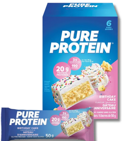Barras de Proteína PURE PROTEIN 20 grs GLUTEN FREE  – 6 unidades / 50 grs