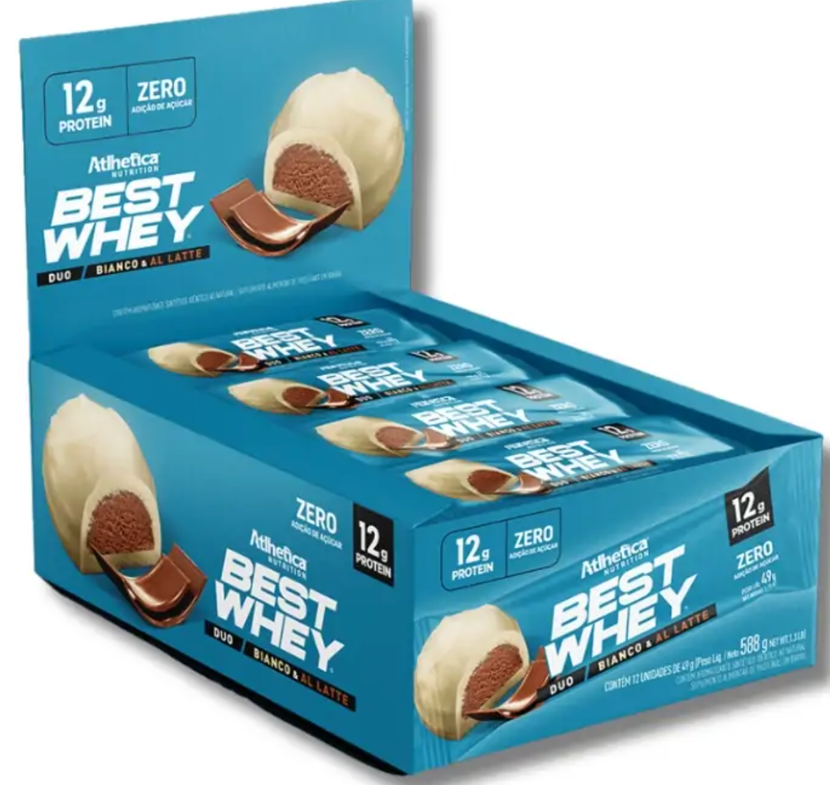 BEST WHEY ZERO 12 GRS PROTEIN BAR - 12 UNIDADES / 49 GRS