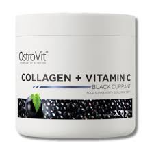 OSTROVIT - Colágeno + Vitamina C - 200 grs / 20 servicios unflavored / black currant