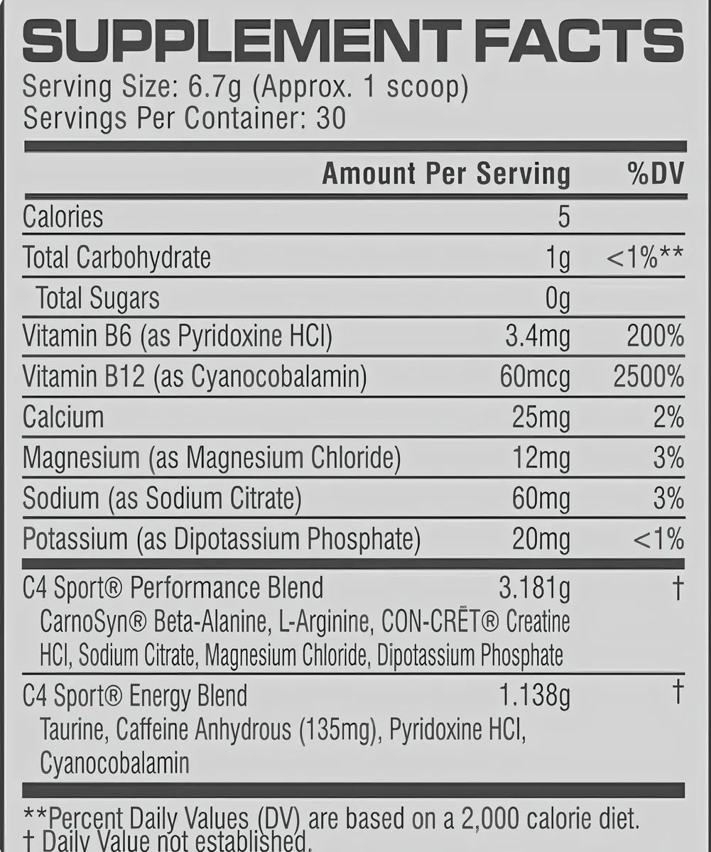 C4 SPORT Pre-Workout cellucor / 30 servicios