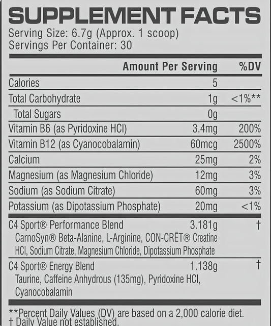 C4 SPORT Pre-Workout cellucor / 30 servicios