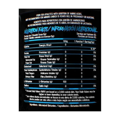 100% PURE Glutamine Micronized  300 grs / 60 servicios