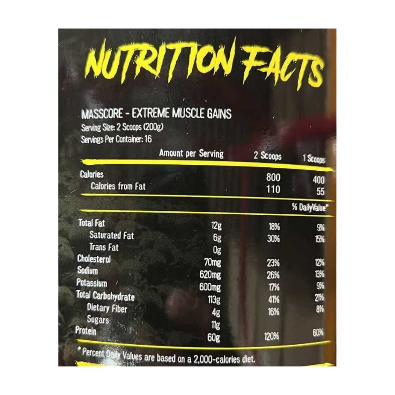 MassCore EXTREME Muscle Gains - 7 lbs / 16 servicios