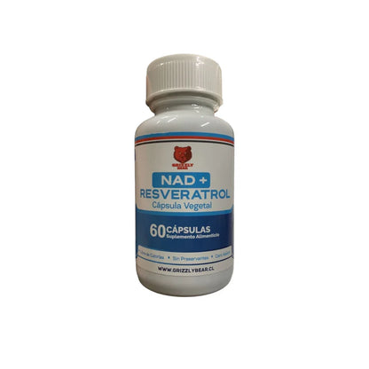 GRIZZLY BEAR - NAD + RESVERATROL Cápsula Vegetal - 60 caps / 60 servicios