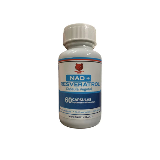 GRIZZLY BEAR - NAD + RESVERATROL Cápsula Vegetal - 60 caps / 60 servicios