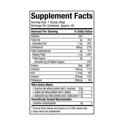 NitroTech 100% WHEY GOLD MUSCLETECH- 5 lbs / 69 servicios + 100% Creatina PLATINUM Monohydrate MUSCLETECH - 400 grs