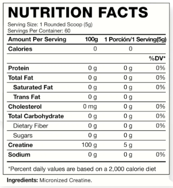 HEXACORE - 100% PURE CMicronizreatinaed  300 grs / 60 servicios