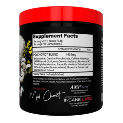 Psychotic RED Infused Pre-Workout USA - 369 grs / 60 servicios